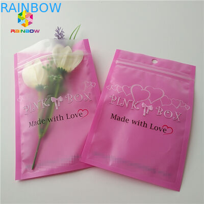 Clear Heart Window Plastic Packing Bags For Eyelash Hair Extension / Gift Jewelry