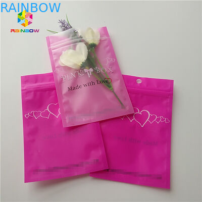 Clear Heart Window Plastic Packing Bags For Eyelash Hair Extension / Gift Jewelry