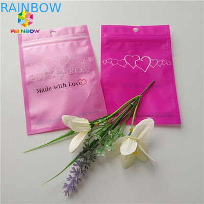 Clear Heart Window Plastic Packing Bags For Eyelash Hair Extension / Gift Jewelry