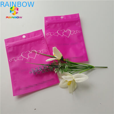 Clear Heart Window Plastic Packing Bags For Eyelash Hair Extension / Gift Jewelry