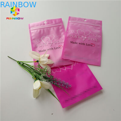 Clear Heart Window Plastic Packing Bags For Eyelash Hair Extension / Gift Jewelry