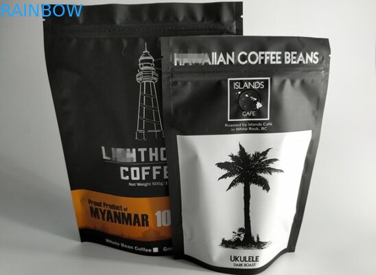 Laminated Custom Plastic Pouches Packaging Zipper Top Sealing With Valve