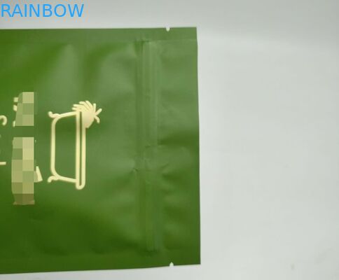 Customer ' S Logo Gold Green Stand Up Pouch With PET / AL / PE  Material