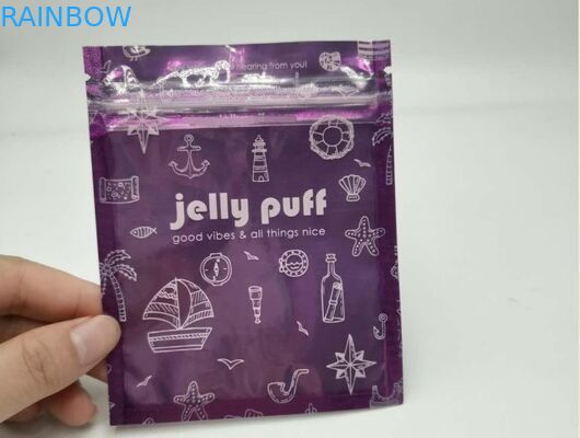 Clear Front Herbal Incense Packaging Purple Ccolor For Pills / Capules / Tablets