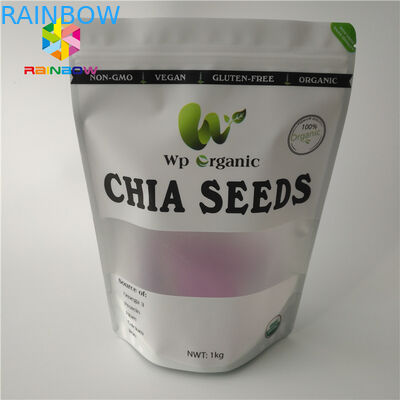 Food Grade Protein Powder Dry Nut Stand Up Zipper Pouch Transparent Packaging Bag