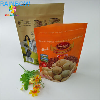 Food Grade Protein Powder Dry Nut Stand Up Zipper Pouch Transparent Packaging Bag