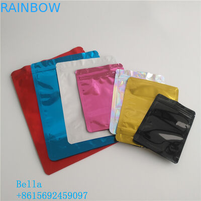 Holographic Packaging Stand Up Zipper Pouch Bags Customization Printed For Clothing