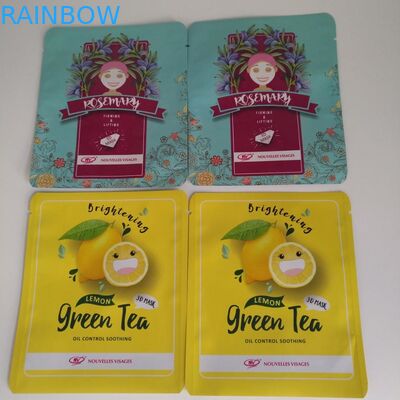 Matt Plastic Face Mask Packaging Holographic Tear Notch With Laser Line Zipper