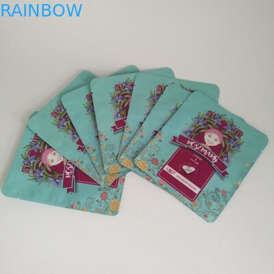 Matt Plastic Face Mask Packaging Holographic Tear Notch With Laser Line Zipper