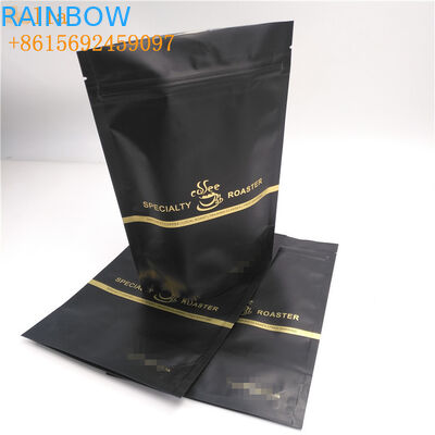 Laminated Material Plastic Pouches Packaging , Stand Up Zipper Pouch With One - Way Valve