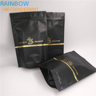 Laminated Material Plastic Pouches Packaging , Stand Up Zipper Pouch With One - Way Valve