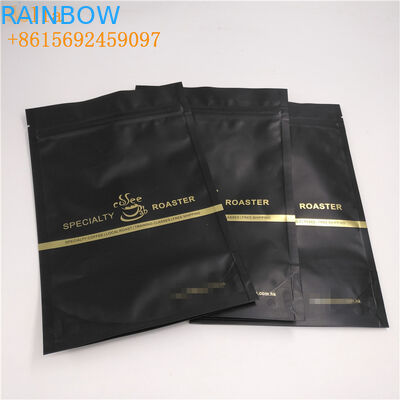 Laminated Material Plastic Pouches Packaging , Stand Up Zipper Pouch With One - Way Valve