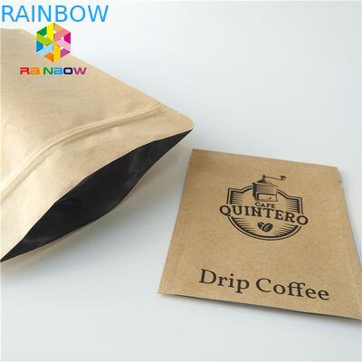 Customized Size Kraft Stand Up Pouches Matte Surface Finish 100 - 150micron Thickness