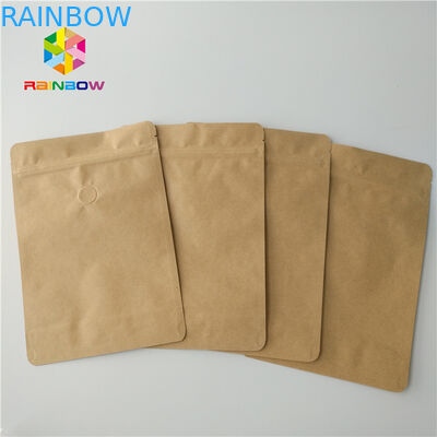 Customized Size Kraft Stand Up Pouches Matte Surface Finish 100 - 150micron Thickness