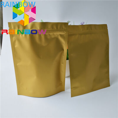 Glod Color Snack Bag Packaging , Zipper Stand Up Bags For Protein Powder / Dry Nut