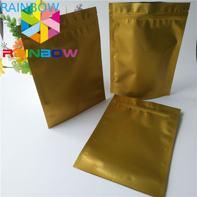 Glod Color Snack Bag Packaging , Zipper Stand Up Bags For Protein Powder / Dry Nut