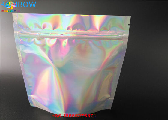 Stand Up Laser Cosmetic Packaging Bag Hologram Laminated Materials With Zipper