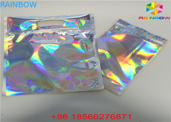 Stand Up Laser Cosmetic Packaging Bag Hologram Laminated Materials With Zipper