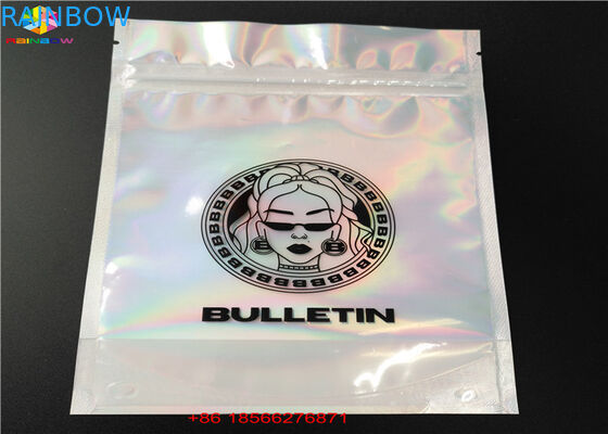 Stand Up Laser Cosmetic Packaging Bag Hologram Laminated Materials With Zipper