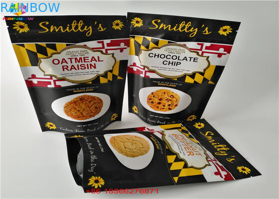 k Tear Notches Moisture Proof Stand Up Pouch Day Pack Aluminum Bags For Snack