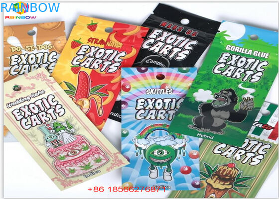 SGS Herbal Incense Packaging Hologram Foil Vape Cartridge Mini Mylar k Bags