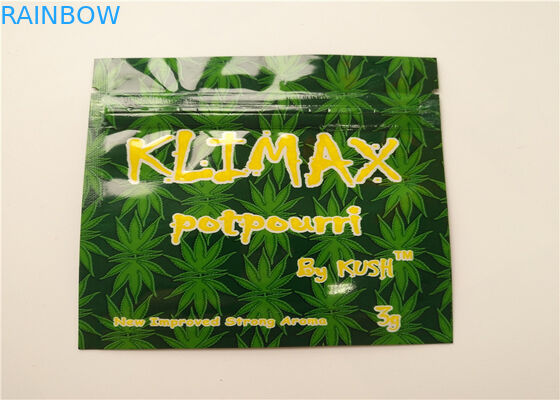 SGS Herbal Incense Packaging Hologram Foil Vape Cartridge Mini Mylar k Bags