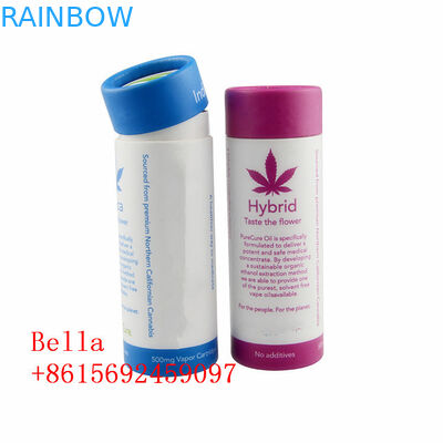 Round CBD Oil Paper Box Packaging Tube Cylindrical Shape Customized Logo For Herbal