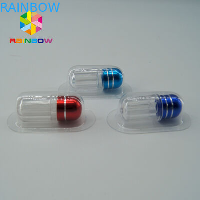 Plastic Empty Medicine Bottles Sex Pill Capsule Container 001/01 Size With Metal Cap