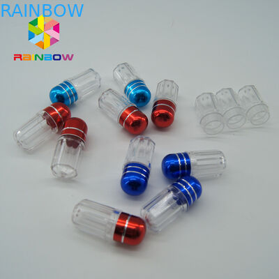 Plastic Empty Medicine Bottles Sex Pill Capsule Container 001/01 Size With Metal Cap