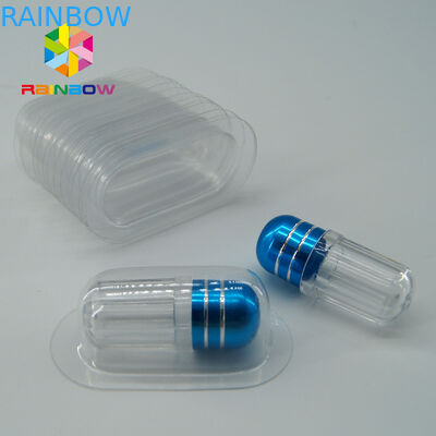 Plastic Empty Medicine Bottles Sex Pill Capsule Container 001/01 Size With Metal Cap