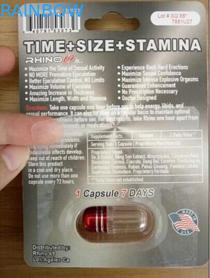 Rhino 69 / 7 Capsule Sex Pills Blister Card Packaging Matte / Glossy Surface Finish