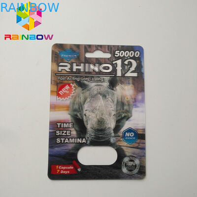 3D Rhino Blister Card Packaging Rhino 12 Rhino 11 Mens Sexual Supplements For Boosting Libido