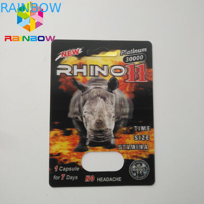 3D Rhino Blister Card Packaging Rhino 12 Rhino 11 Mens Sexual Supplements For Boosting Libido