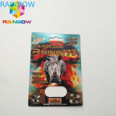 3D Rhino Blister Card Packaging Rhino 12 Rhino 11 Mens Sexual Supplements For Boosting Libido