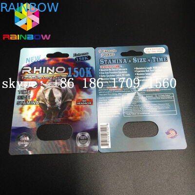 3D Rhino Blister Card Packaging Rhino 12 Rhino 11 Mens Sexual Supplements For Boosting Libido