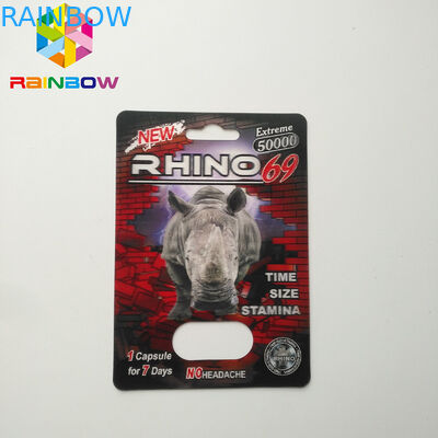 No Headache Blister Pack Packaging Sexual Pill Capsule Rhino 69 Package Card Box