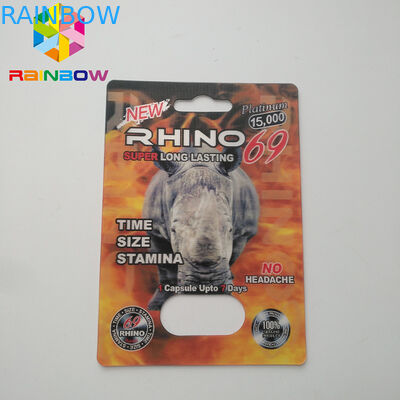 No Headache Blister Pack Packaging Sexual Pill Capsule Rhino 69 Package Card Box