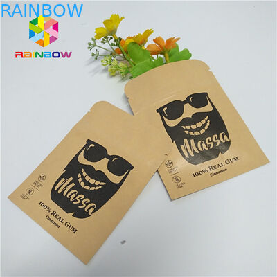 Pill Foil Pouch Packaging Customized Sample Kraft Paper Three Side Sealed Pouch