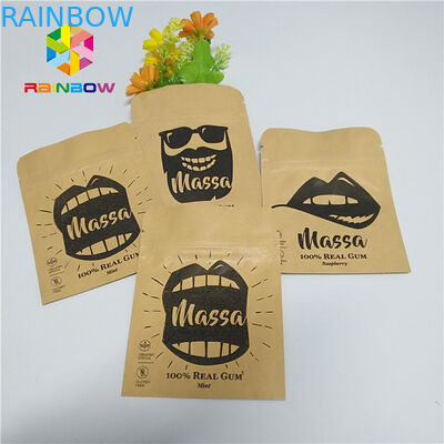Pill Foil Pouch Packaging Customized Sample Kraft Paper Three Side Sealed Pouch