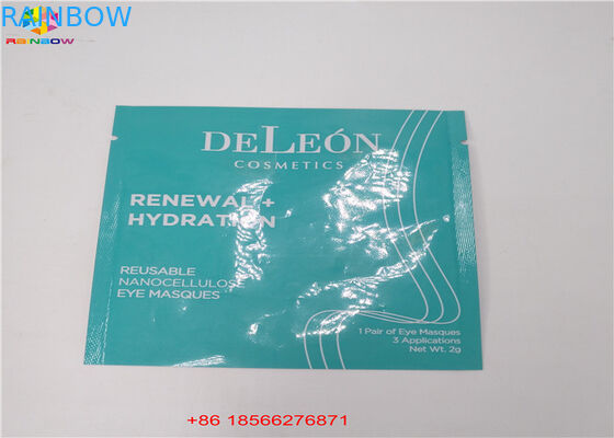 Matte Finished Hologram Foil Zip Lock Bags Face Mask Cosmetic Sample Flat Pouch