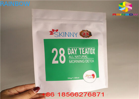 Matcha Tea Stand Up Zipper Pouch Laminated Material Aluminum Foil Recycle Kraft Paper