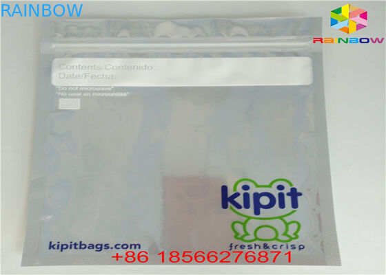 Glossy Silver Stand Up Pouch Aluminium Foil Packaging Bag Clear Plastic Material