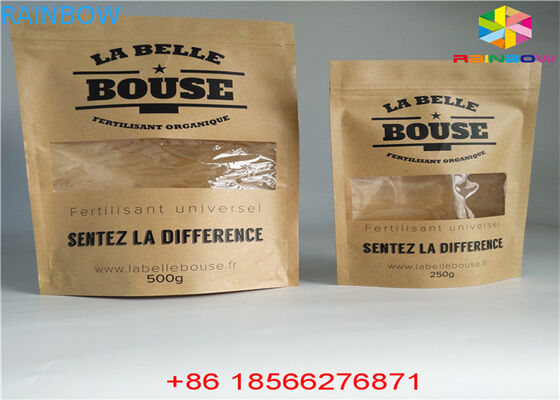 Reusable Customized Paper Bags Food Pouch Stand Up k Smell Proof With Window