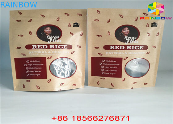 Reusable Customized Paper Bags Food Pouch Stand Up k Smell Proof With Window