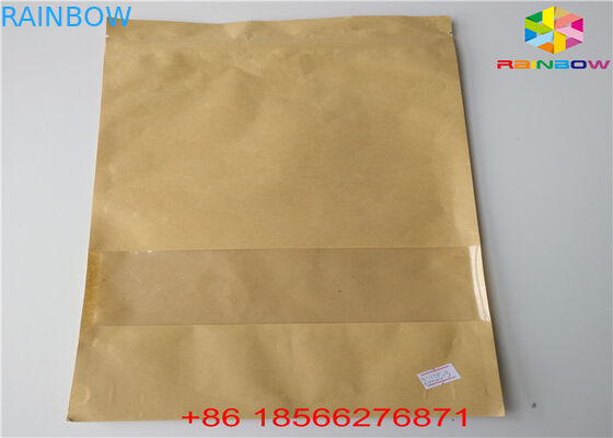 Reusable Customized Paper Bags Food Pouch Stand Up k Smell Proof With Window