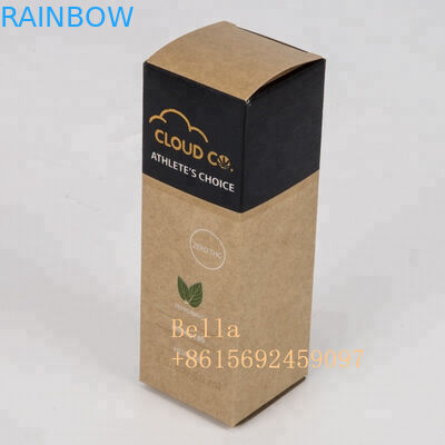 Eco Friendly Cosmetic Embossed Packaging Paper Box Brown Kraft Paper Cbd Oil Bottle Applied