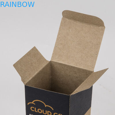 Eco Friendly Cosmetic Embossed Packaging Paper Box Brown Kraft Paper Cbd Oil Bottle Applied