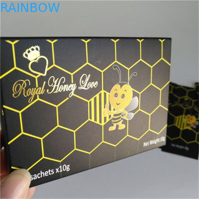 Logo Custom Hologram Laser Bag Malaysia Vip Royal Honey Sachet Royal King Honey Paper Box