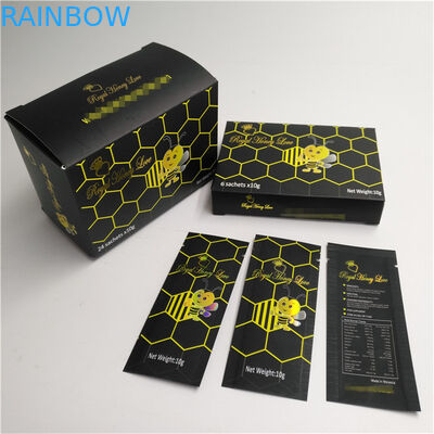 Logo Custom Hologram Laser Bag Malaysia Vip Royal Honey Sachet Royal King Honey Paper Box