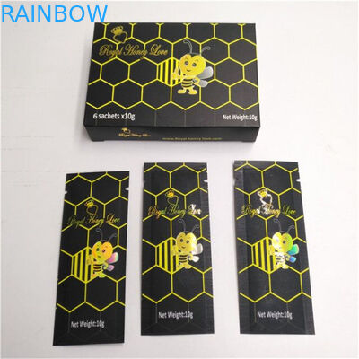 Logo Custom Hologram Laser Bag Malaysia Vip Royal Honey Sachet Royal King Honey Paper Box
